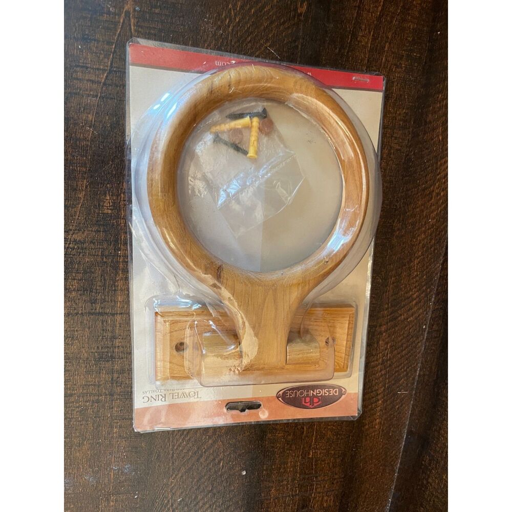 Design House Dalton 561191 Honey Oak Wood Towel Ring Bathroom NOS Sealed